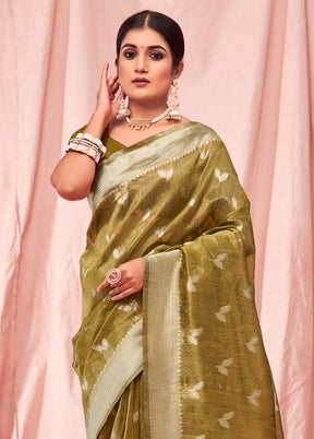 Mehendi Cotton Saree With Blouse Piece - Indian Silk House Agencies