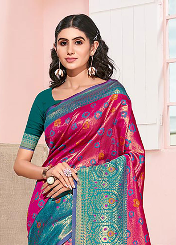 Pink Spun Silk Saree With Blouse Piece - Indian Silk House Agencies