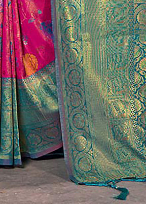 Pink Spun Silk Saree With Blouse Piece - Indian Silk House Agencies