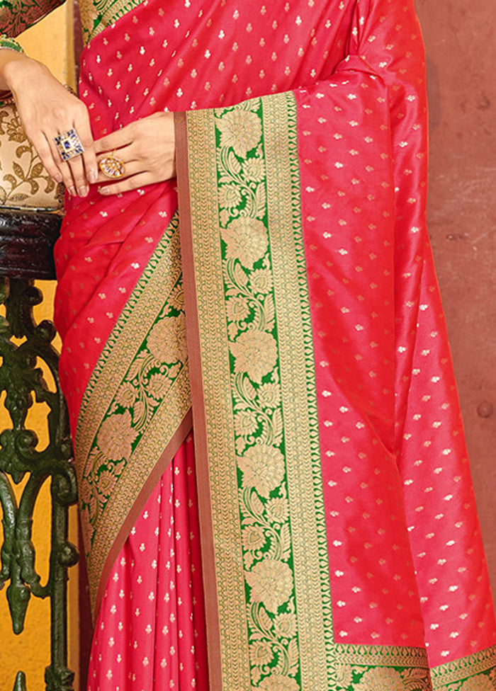 Pink Spun Silk Saree With Blouse Piece - Indian Silk House Agencies