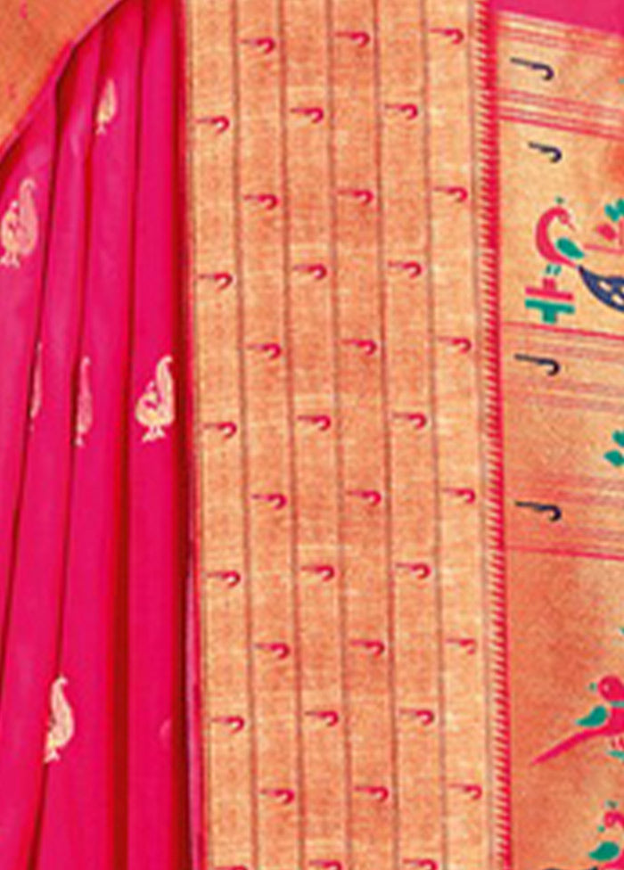 Pink Spun Silk Saree With Blouse Piece - Indian Silk House Agencies