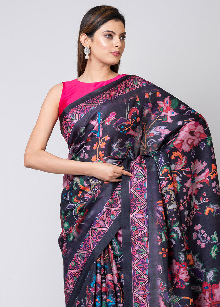 Violet Silk Saree With Blouse Piece - Indian Silk House Agencies
