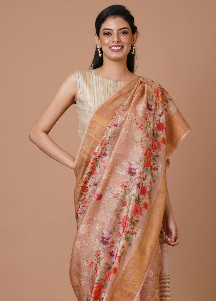 Pink Pure Silk Saree With Blouse Piece - Indian Silk House Agencies