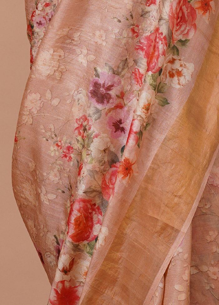 Pink Pure Silk Saree With Blouse Piece - Indian Silk House Agencies
