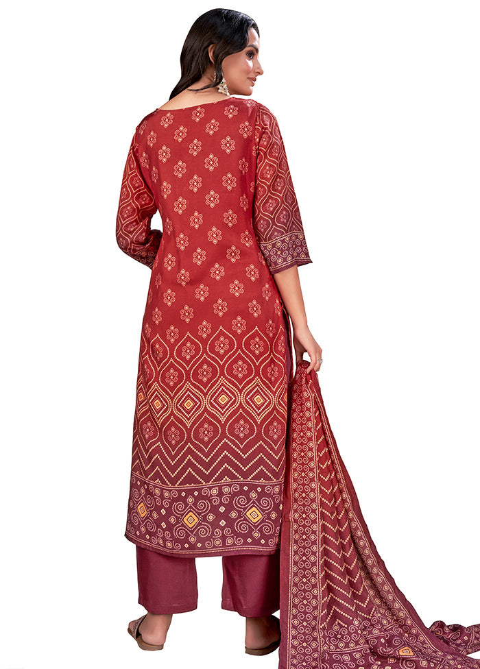 2 Pc Red Readymade Silk Kurti Set - Indian Silk House Agencies