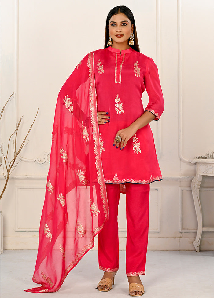 2 Pc Red Readymade Viscose Kurti Set - Indian Silk House Agencies
