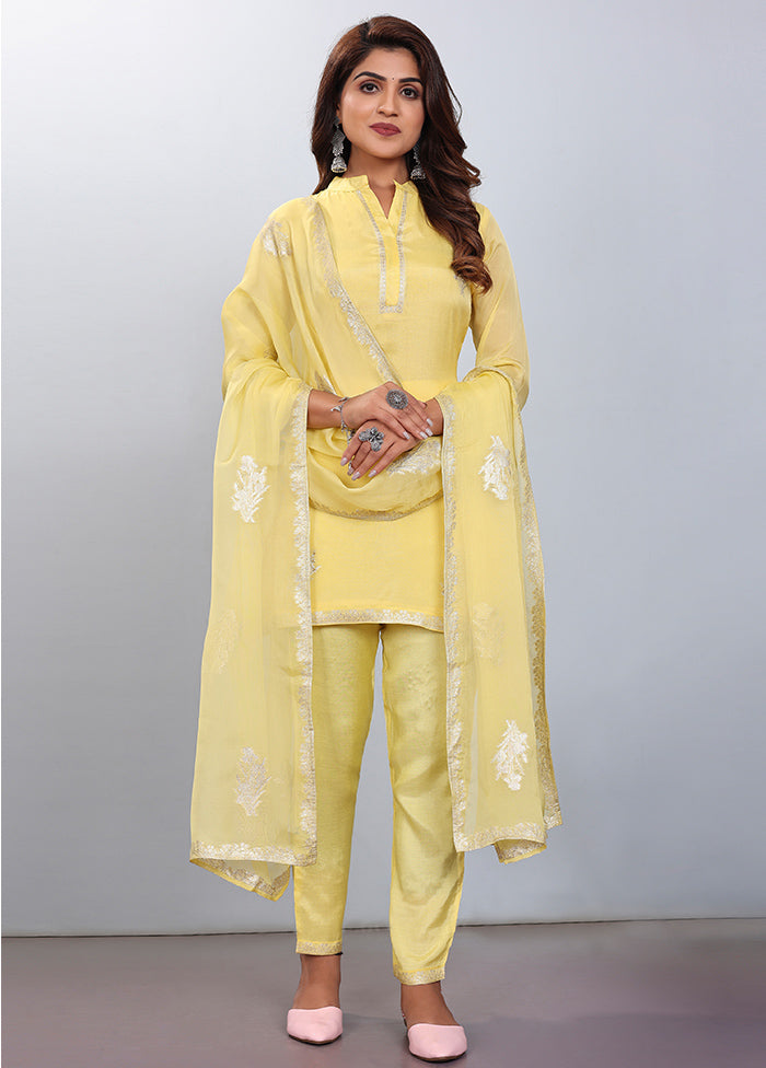 2 Pc Light Yellow Readymade Viscose Kurti Set - Indian Silk House Agencies
