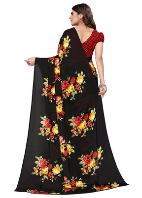 Black Georgette Saree With Blouse Piece - Indian Silk House Agencies