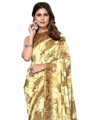 Yellow Silk Saree With Blouse Piece - Indian Silk House Agencies