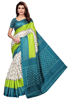 Rama Dupion Silk Saree With Blouse Piece - Indian Silk House Agencies