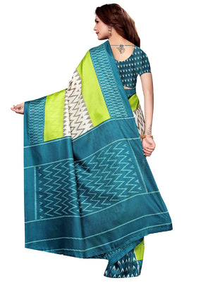 Rama Dupion Silk Saree With Blouse Piece - Indian Silk House Agencies