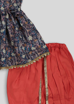 Cotton Multicoloured Top And Dhoti Pant - Indian Silk House Agencies
