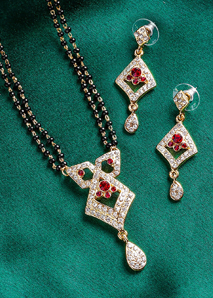 Gold Plated Exquisite Designer Mangalsutra Necklace Set - Indian Silk House Agencies