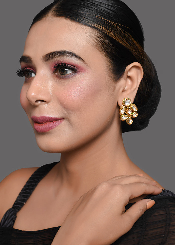 Gold Tone Handcrafted Kundan Earrings - Indian Silk House Agencies