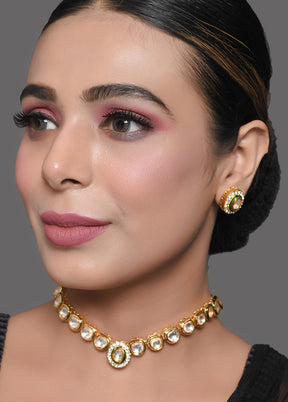 Handcrafted Kundan Studded Necklace With Earring - Indian Silk House Agencies