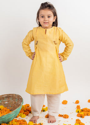 Yellow Silk Suit Set For Girls - Indian Silk House Agencies
