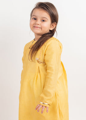 Yellow Silk Suit Set For Girls - Indian Silk House Agencies