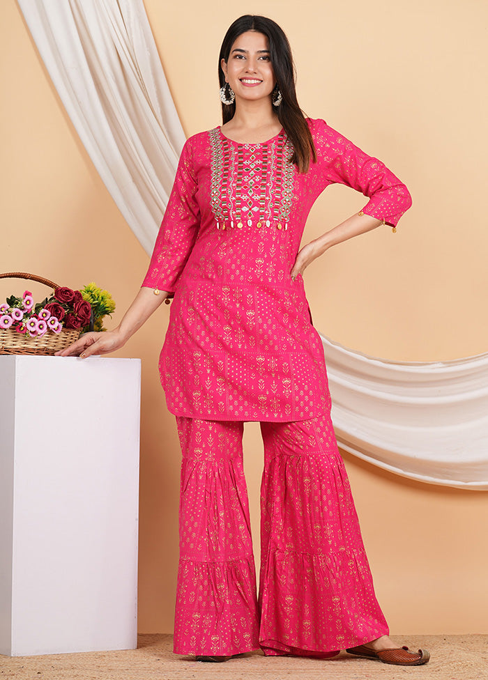 2 Pc Pink Readymade Rayon coords Set - Indian Silk House Agencies