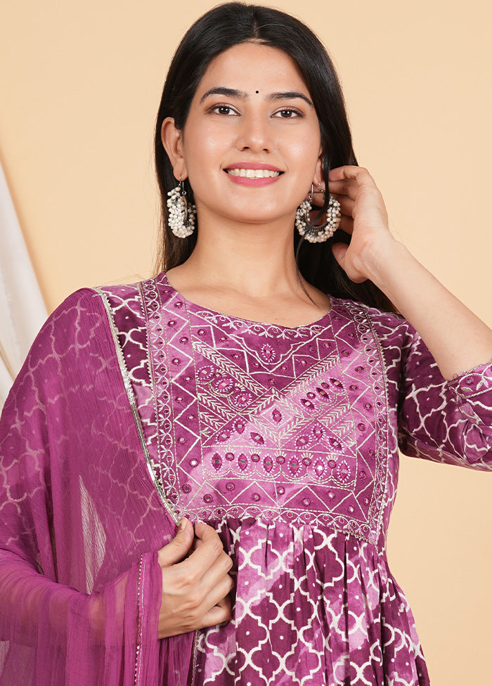 3 Pc Pink Readymade Rayon Suit Set - Indian Silk House Agencies