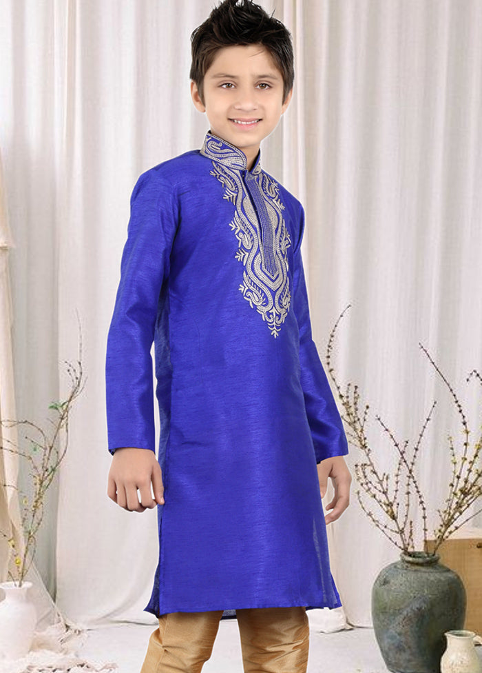 2 Pc Blue Cotton Ethnic Wear Set - Indian Silk House Agencies
