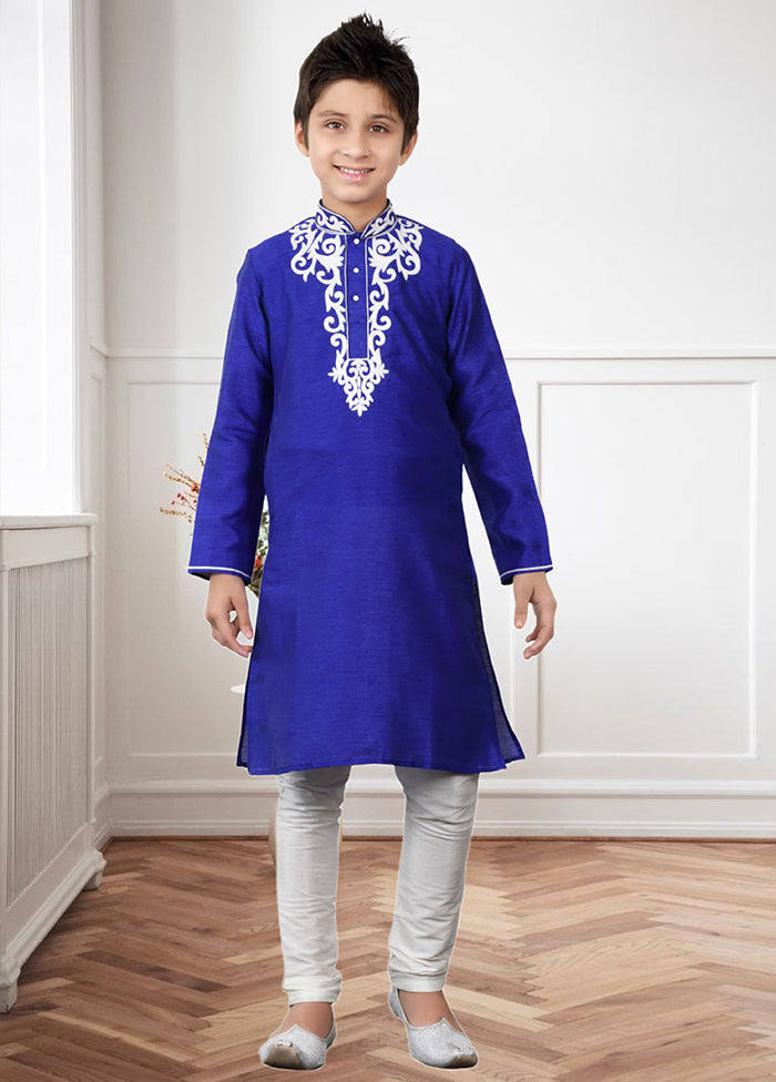 2 Pc Blue Cotton Ethnic Wear Set - Indian Silk House Agencies