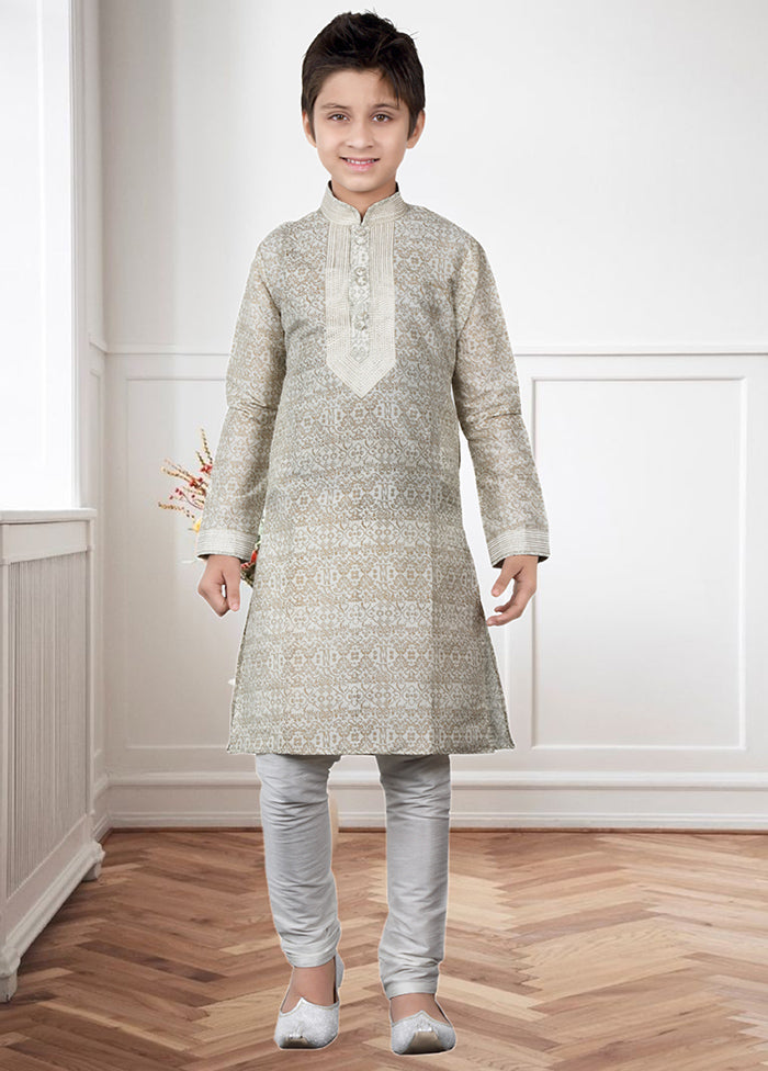 2 Pc Cream Cotton Ethnic Wear Set - Indian Silk House Agencies