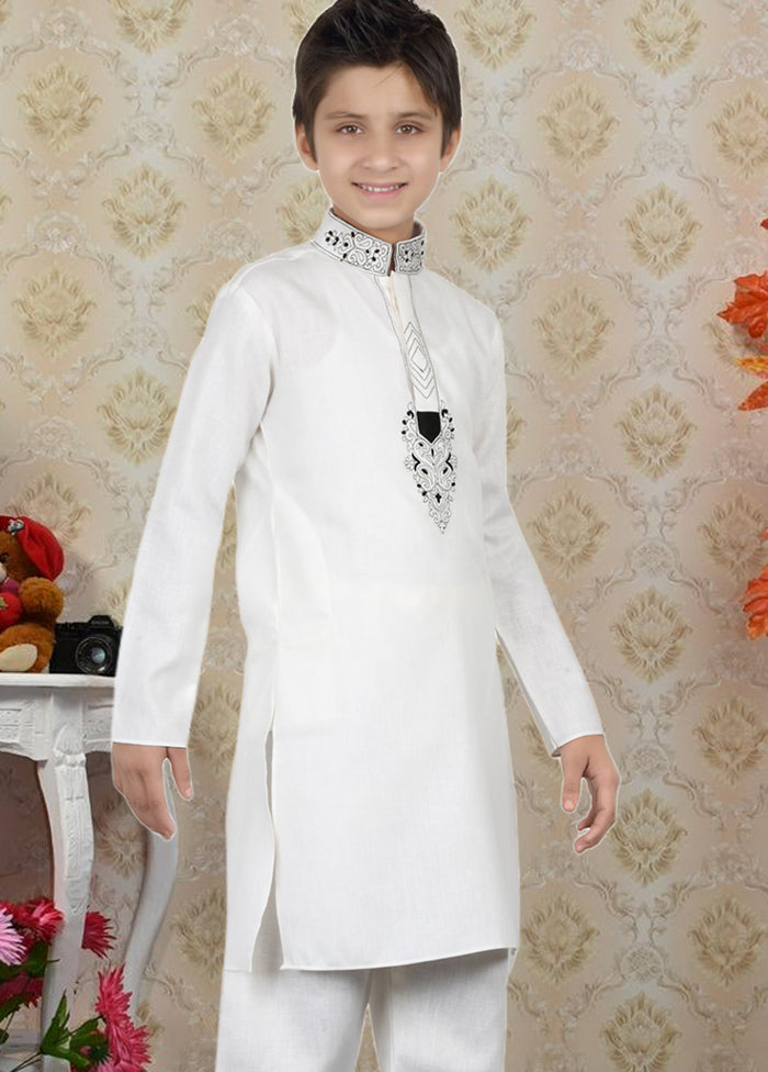 2 Pc White Cotton Ethnic Wear Set - Indian Silk House Agencies