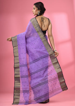 Violet Pure Cotton Saree With Blouse Piece - Indian Silk House Agencies