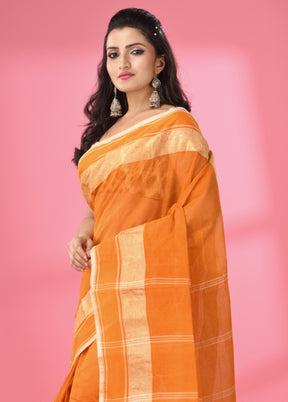 Orange Pure Cotton Saree With Blouse Piece - Indian Silk House Agencies