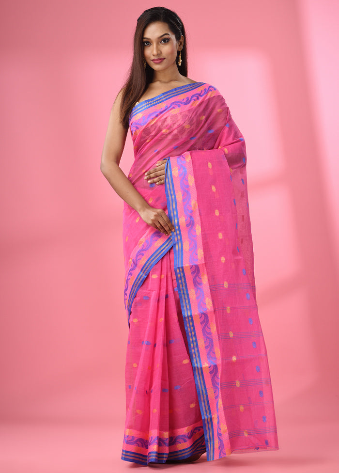 Violet Pure Cotton Saree With Blouse Piece - Indian Silk House Agencies