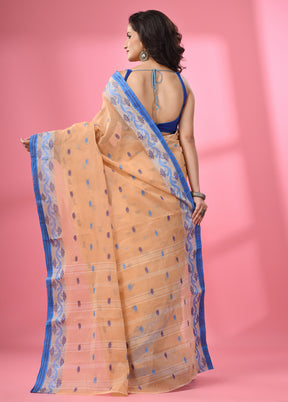 Beige Pure Cotton Saree With Blouse Piece - Indian Silk House Agencies