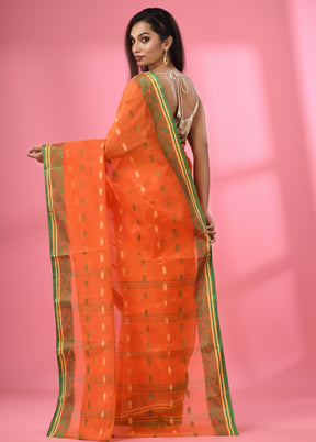 Orange Pure Cotton Saree With Blouse Piece - Indian Silk House Agencies