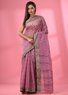 Mauve Pure Cotton Saree With Blouse Piece - Indian Silk House Agencies