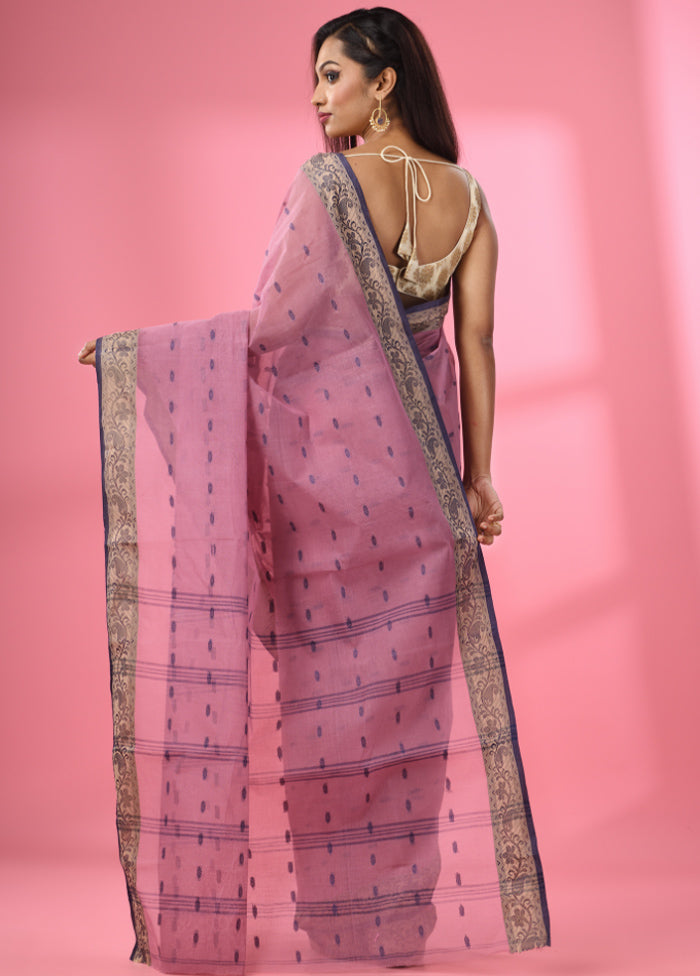 Mauve Pure Cotton Saree With Blouse Piece - Indian Silk House Agencies