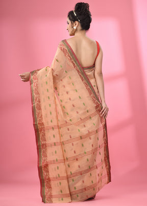 Beige Pure Cotton Saree With Blouse Piece - Indian Silk House Agencies