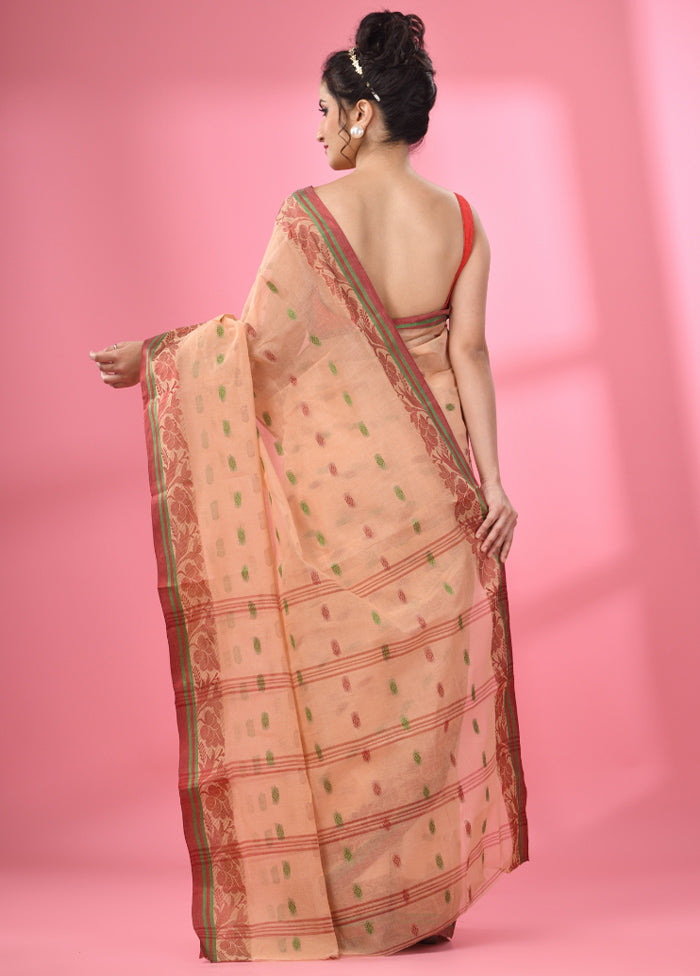 Beige Pure Cotton Saree With Blouse Piece - Indian Silk House Agencies