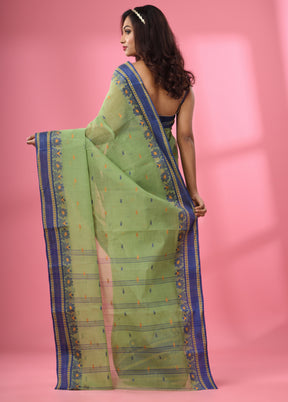 Green Pure Cotton Saree With Blouse Piece - Indian Silk House Agencies