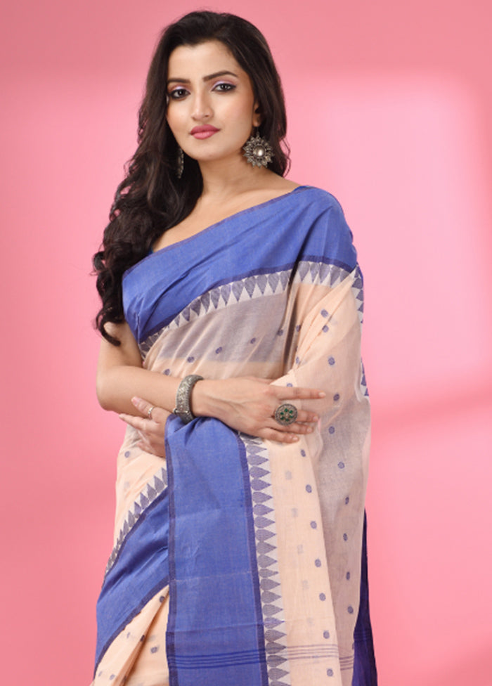 Cream Pure Cotton Saree With Blouse Piece - Indian Silk House Agencies