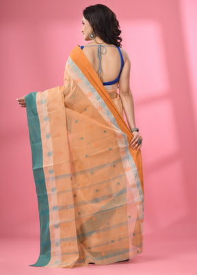 Beige Pure Cotton Saree With Blouse Piece - Indian Silk House Agencies