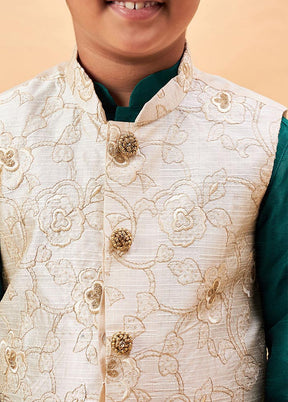 3 Pc Green Silk Ethnic Wear Set - Indian Silk House Agencies