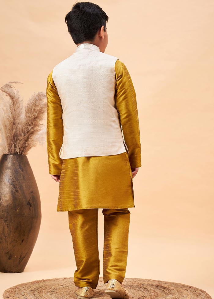 3 Pc Mustard Silk Ethnic Wear Set - Indian Silk House Agencies
