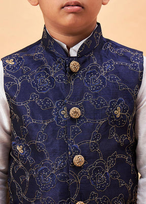 3 Pc White Silk Ethnic Wear Set - Indian Silk House Agencies