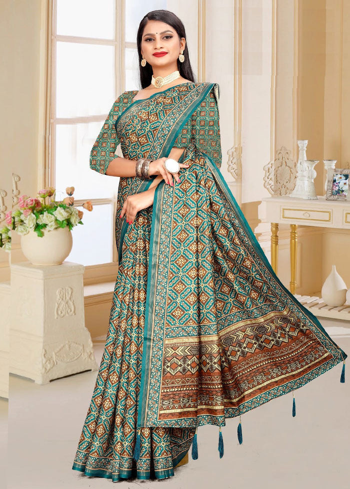 Light Blue Spun Silk Saree With Blouse Piece - Indian Silk House Agencies