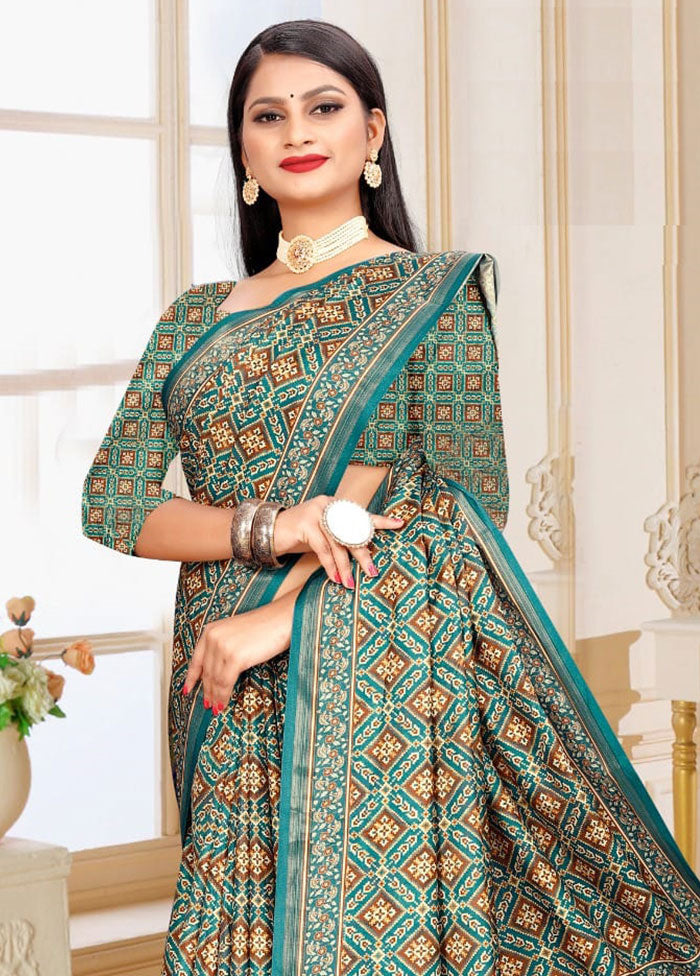 Light Blue Spun Silk Saree With Blouse Piece - Indian Silk House Agencies