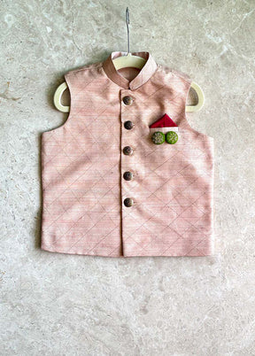 3 Pc Peach Cotton Kurta Pant Set - Indian Silk House Agencies