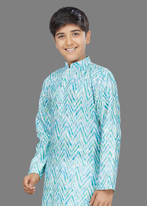 2 Pc Pista Green Cotton Kurta Pajama Set - Indian Silk House Agencies