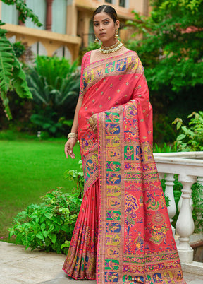 Pink Spun Silk Saree With Blouse Piece - Indian Silk House Agencies