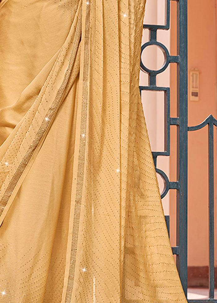 Yellow Chiffon Silk Saree With Blouse Piece - Indian Silk House Agencies