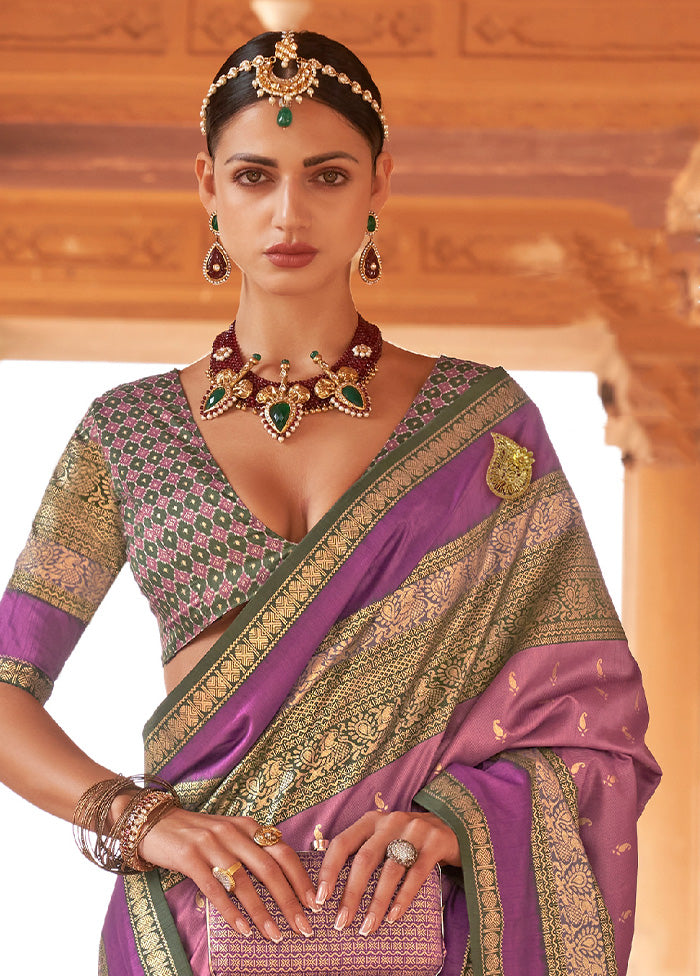 PINK Dupion Silk Saree With Blouse Piece - Indian Silk House Agencies