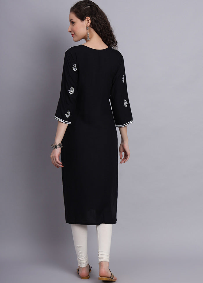 Black Readymade Rayon Kurti - Indian Silk House Agencies